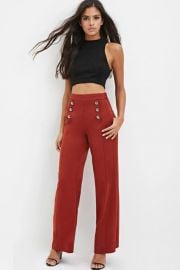 Sailor-Buttoned Wide-Leg Trousers at Forever 21