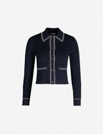 Sailor Piped-Trim Knitted Cardigan by Sandro at Selfridges