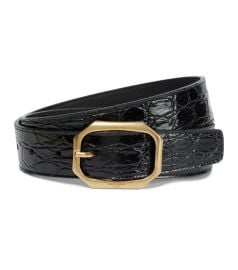 Saint Laurent - Croc-effect leather belt at Mytheresa