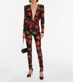 Saint Laurent - Floral jumpsuit at Mytheresa