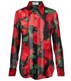 Saint Laurent - Floral silk muslin shirt at Mytheresa