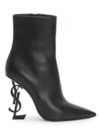 Saint Laurent - Opyum Leather Booties at Saks Fifth Avenue