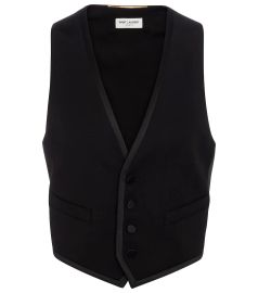 Saint Laurent - Wool grain de poudre vest at Mytheresa