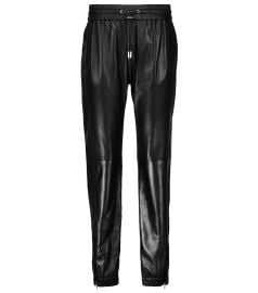 Saint Laurent - Zip-cuff leather sweatpants at Mytheresa