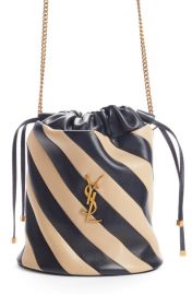 Saint Laurent Alix Stripe Leather Bucket Bag at Nordstrom