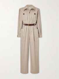 Saint Laurent Belted cotton twill jumpsuit at Net a Porter