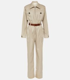 Saint Laurent Belted cotton twill jumpsuit at Mytheresa