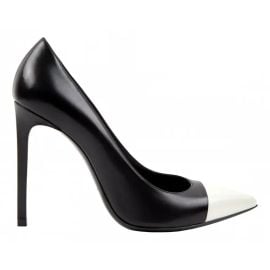 Saint Laurent Bi Color Leather Cap Toe Pump at Vestiaire Collective