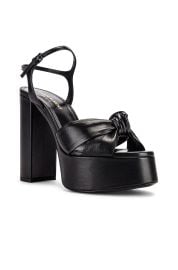 Saint Laurent Bianca Knotted Leather Platform Sandals at FWRD