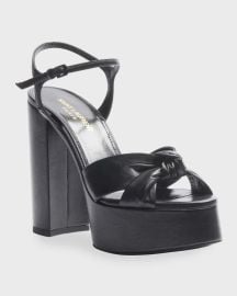 Saint Laurent Bianca Node 85mm Platform Sandals at Neiman Marcus