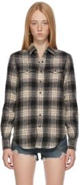 Saint Laurent Brown Wool Flannel Western Shirt at Ssense