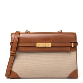 Saint Laurent Canvas Calfskin Manhattan Top Handle Natural Beige Brick 1715334 FASHIONPHILE at Fashionphile