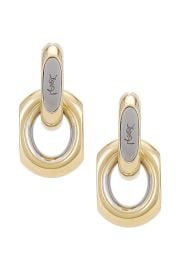 Saint Laurent Cassandre Duo Link Earrings in Metal at FWRD