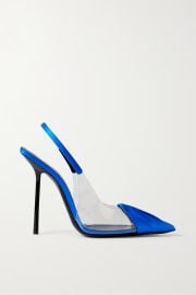 Saint Laurent Chica Slingback Pumps In Tpu And Satin Crepe at Net a Porter