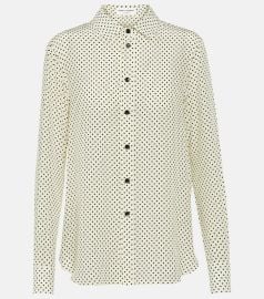 Saint Laurent Classic Shirt In Dotted Crepe De Chine at Mytheresa