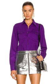 Saint Laurent Classic Western Shirt in Authentic Purple FWRD at Forward