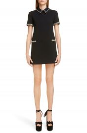 Saint Laurent Crystal Trim Wool Shift Dress   Nordstrom at Nordstrom