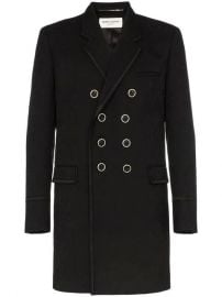 Saint Laurent Double Breasted Paisley Jacquard Virgin Wool Coat - Farfetch at Farfetch