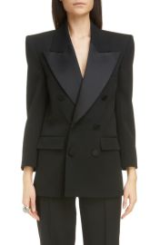 Saint Laurent Double Breasted Wool Tuxedo Jacket at Nordstrom