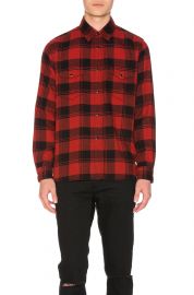 Saint Laurent Double Front Patch Pocket Plaid Shirt at Forward