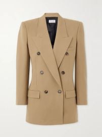 Saint Laurent Double breasted wool twill blazer at Net a Porter