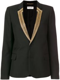 Saint Laurent Embroidered-lapel Blazer at Farfetch