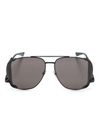 Saint Laurent Eyewear Leon pilot-frame Sunglasses Black at Farfetch