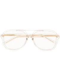 Saint Laurent Eyewear Logo square-frame Glasses Neutrals at Farfetch
