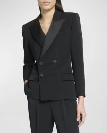 Saint Laurent Fitted Tuxedo Blazer Jacket at Neiman Marcus