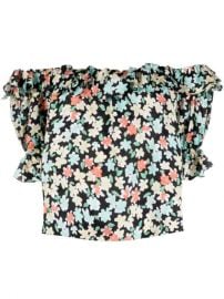 Saint Laurent Floral Print off-the-shoulder Blouse - Farfetch at Farfetch