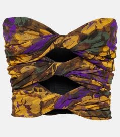 Saint Laurent Floral cutout tube top at Mytheresa