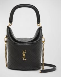 Saint Laurent Gaby Mini Leather Bucket Bag at Neiman Marcus