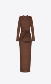 Saint Laurent Gathered Knit Maxi Dress at YSL