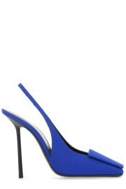 Saint Laurent George Square Toe Slingback Pumps at Cettire