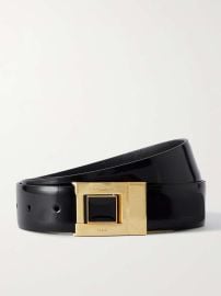 Saint Laurent Glossed leather belt at Net a Porter