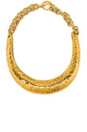 Saint Laurent Half Moon Necklace in Vieil Or Laiton FWRD at FWRD