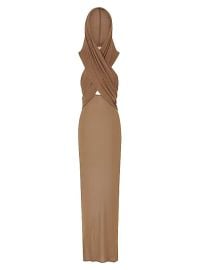 Saint Laurent Halterneck Hood Backless Jersey Gown at Saks Fifth Avenue