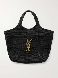 Saint Laurent Icare Maxi Embellished Raffia Tote at Net a Porter