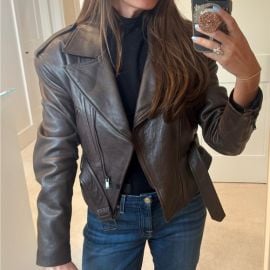 Saint Laurent Jackets amp Coats Nwt Yves Saint Laurent Brown Leather Jacket Poshmark at Poshmark