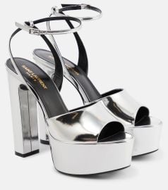 Saint Laurent Jodie Patent Leather Platform Sandals at Mytheresa