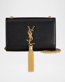 Saint Laurent Kate Small Tassel Ysl Wallet On Chain In Grained Leather at Neiman Marcus