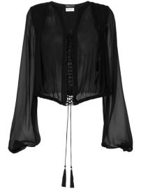 Saint Laurent Lace-up Blouse  1 590 - Buy Online - Mobile Friendly  Fast Delivery  Price at Farfetch