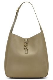 Saint Laurent Large Le 5 A 7 Supple Hobo Bag in Strong Moss FWRD at FWRD