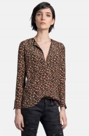 Saint Laurent Leopard Print Silk Blouse at Nordstrom