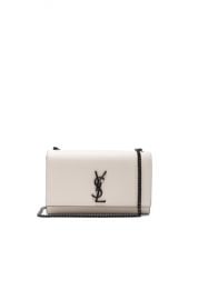 Saint Laurent Medium Monogramme Kate Chain Bag in White   Black   FWRD at Forward