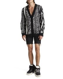 Saint Laurent Menx27s Fuzzy Multi-Animal Patchwork Cardigan at Neiman Marcus