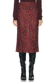 Saint Laurent Midi Skirt in Craie Rouge Noir FWRD at FWRD