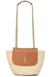 Saint Laurent Mini Panier Raffia Bag in Naturel Brick FWRD at FWRD