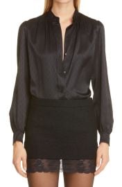 Saint Laurent Monogram Silk Jacquard Blouse at Nordstrom