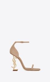 Saint Laurent Opyum Sandals in Suede gold at Saint Laurent